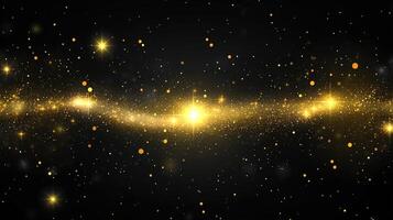 Black background with a golden line of stars. The stars are scattered throughout the image, creating a sense of depth and movement. Scene is one of wonder and awe photo