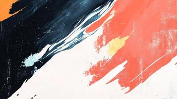 Abstract painting with bold strokes of red, black, and white. A modern and artistic composition. A unique design. photo