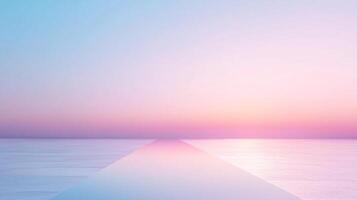 Serene gradient horizon. Pastel sky meets soft surface, creating a peaceful, ethereal atmosphere. Tranquility and dreaminess abound. photo