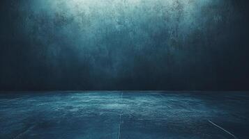 Moody teal grunge backdrop. A concrete floor meets a dark wall. Perfect for atmospheric sets, studios, or abstract presentations. photo