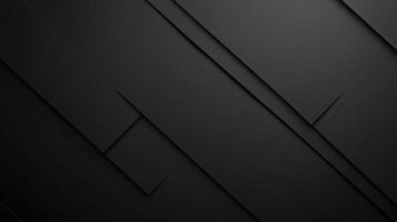 Monochrome layers create a subtle dimensional texture on a dark surface, with geometric lines and shapes contrasting against black background. photo