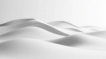 Serene white dunes abstract. Smooth, flowing forms create a peaceful, minimalist landscape. An ethereal visual experience. photo