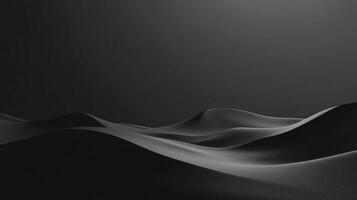 Monochrome landscape of rolling dunes under a dark sky, capturing a sense of isolation, depth, and the stark beauty of a natural formation. photo