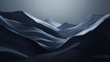 Abstract waves create a serene landscape with deep shadows and soft light, showcasing depth in a monochrome gradient. A visual poem of nature. photo