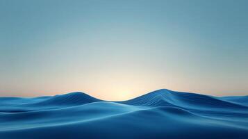 Serene ocean waves under a pale sky at dawn, showcasing smooth ripples and a calm, tranquil atmosphere. A peaceful sea scape. photo