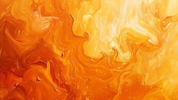 Abstract art featuring swirling patterns and vibrant hues of orange and yellow, creating dynamic and eye-catching visual texture. photo