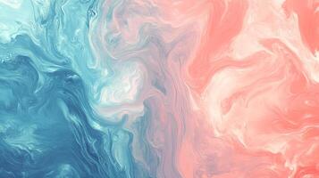Abstract art featuring swirling patterns of pastel blue and peach, creating a fluid, ethereal feel with a sense of dynamic movement. photo