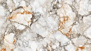 Intricate marble pattern with white, grey, and gold veining, creating a luxurious and timeless texture for design and artistic applications. photo