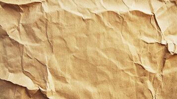 Textured brown paper with wrinkles. A warm and inviting background with natural patterns and aged feel. Ideal for various design projects. photo
