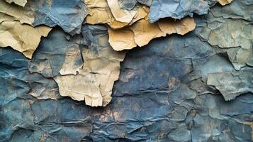 Abstract art featuring layers of peeling paint in neutral tones, creating a textured and weathered surface ideal for artistic backgrounds. photo