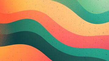 Abstract waves of color create a calming retro feeling, evoking natural forms with vibrant hues, and a grainy texture adds depth. photo