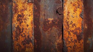 Rustic metal texture with vibrant orange and deep brown rust patterns creates an aged industrial feel. A unique surface. photo
