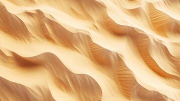 Sweeping sand dunes ripple across the frame, illuminated by sunlight, creating a captivating display of arid beauty and desert textures. photo