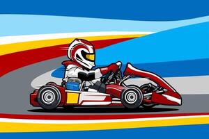 go kart race ultimate illustration with background design art vector