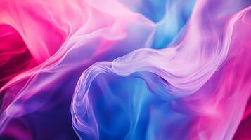 Abstract waves flow across the frame in hues of pink, blue, and purple. Light plays across the surface, creating a soft, dreamy texture. photo
