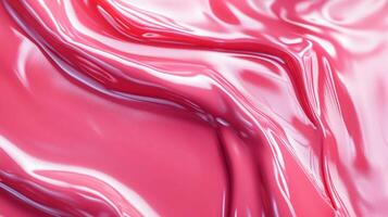 Abstract art of dynamic pink waves, with glossy surfaces reflecting light and shadows. The smooth textures create depth and movement. photo