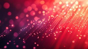 Vibrant red and purple background with sparkling lights and fiber optic cables. Creates a sense of energy and movement. Perfect for wallpaper. photo
