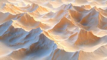 Abstract landscape with soft, light textures creating a mesmerizing effect resembling sand dunes or mountains under a gentle glow. photo