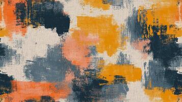 Bold brushstrokes blend into a vibrant, abstract art piece, creating a textured visual tapestry with a dynamic interplay of colors. photo