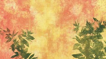 Vintage floral design with a retro vibe. Distressed texture and warm colors create a unique aesthetic for creative projects. photo