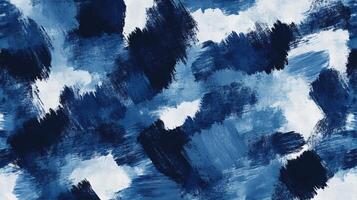 Abstract painting using a spectrum of blue hues. This image utilizes brushstroke textures to create depth and visual intrigue. photo