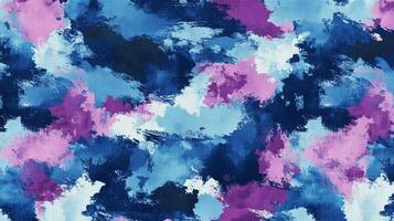 Abstract brushstroke design featuring a blend of blues, purples, and whites, creating a dynamic visual texture and artistic expression. photo