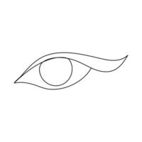 One continuous line drawing of human eye.Single line art of human eye sign vector
