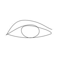 Single continuous one line art female watch eye, Eye one art continuous line drawing, visual sign. Symbol of vision. Single line of human eye icon. vector