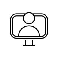 Personal web, computer icon. Business icon line vector