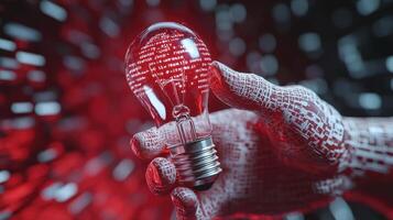 Abstract Innovation Capturing the Essence of Creative Ideas with a Digital Lightbulb in Hand, A Stunning Visual Representation of Technological Advancement and Modern Concepts, Perfect for photo