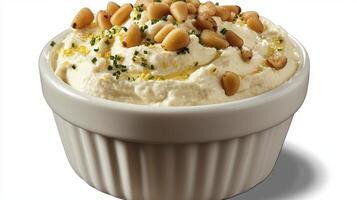 Delicious Ricotta Cheese Dip with Pine Nuts and Herbs A Creamy and Flavorful Appetizer Discover this simple yet elegant recipe, perfect for parties or a delightful snack Explore the textures and photo