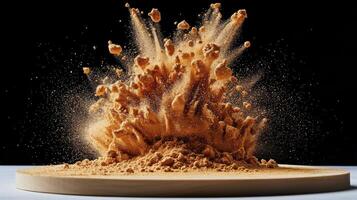 Captivating Explosion of Powder A High-Speed Photography Study on Dynamic Movement and Texture Witness the Raw Power and Transient Beauty Captured in a Single Frame Ideal for Visualizing Energy photo