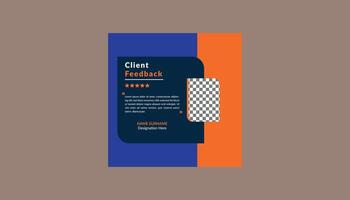 Modern Client Testimonial Design. Abstract Template Display for Promotional Campaign. vector