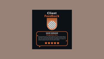 Modern Client Testimonial Design. Minimal Template Display for Promotional Campaign. vector
