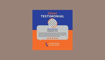 Modern Client Testimonial Design. Minimal Layout Display for Promotional Campaign. vector