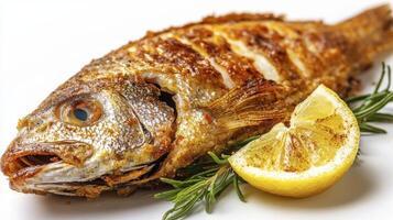 Delicious and Crispy Fried Fish Recipe A Culinary Masterpiece Showcasing Fresh Seafood, Expert Cooking Techniques, and Vibrant Garnishes Discover the secrets to perfectly frying fish, achieving a photo