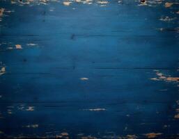 Distressed Blue Wooden Planks Texture Background with Rustic Charm photo