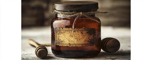 Golden Honey in a Glass Jar A Natural Sweetener Delight for Your Culinary Needs and Health Benefits Enjoy the Taste of Pure Honey Ideal for Breakfast, Recipes and more, from a product full of photo