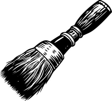 Traditional japanese calligraphy brush, vintage illustration