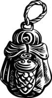 A vintage illustration of japanese netsuke charm vector