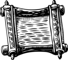 Antique asian scroll illustration in vintage style vector
