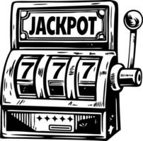 Jackpot game machine, vintage style illustration vector