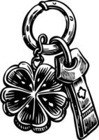 A vintage illustration of lucky charm keychain vector