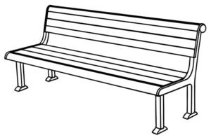A Simple Line Drawing of a Park Bench vector