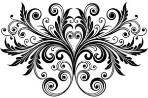 A Elegant black and white floral design for various uses. vector