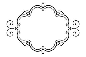 Elegant Black Outline Decorative Frame Design vector
