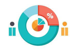 A Colorful Data Visualization with Pie Charts and Growth Charts vector