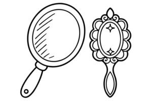 Two Simple Hand-Drawn Decorative Mirrors vector