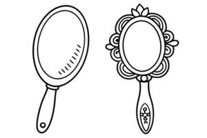 A Two Simple Hand-Drawn Decorative Mirrors vector