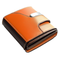 orange and black wallet with a sleek clasp png
